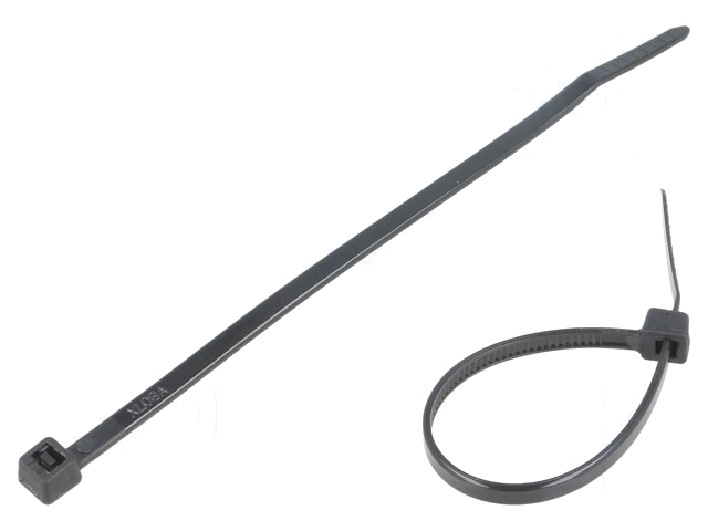 Kabelbinder; L: 120mm; W: 3,6mm; polyamide; 177N; zwart; Ømax: 30mm Kabelbinder; L: 120mm; W: 3,6mm; polyamide; 177N; zwart; Ømax: 30mm
